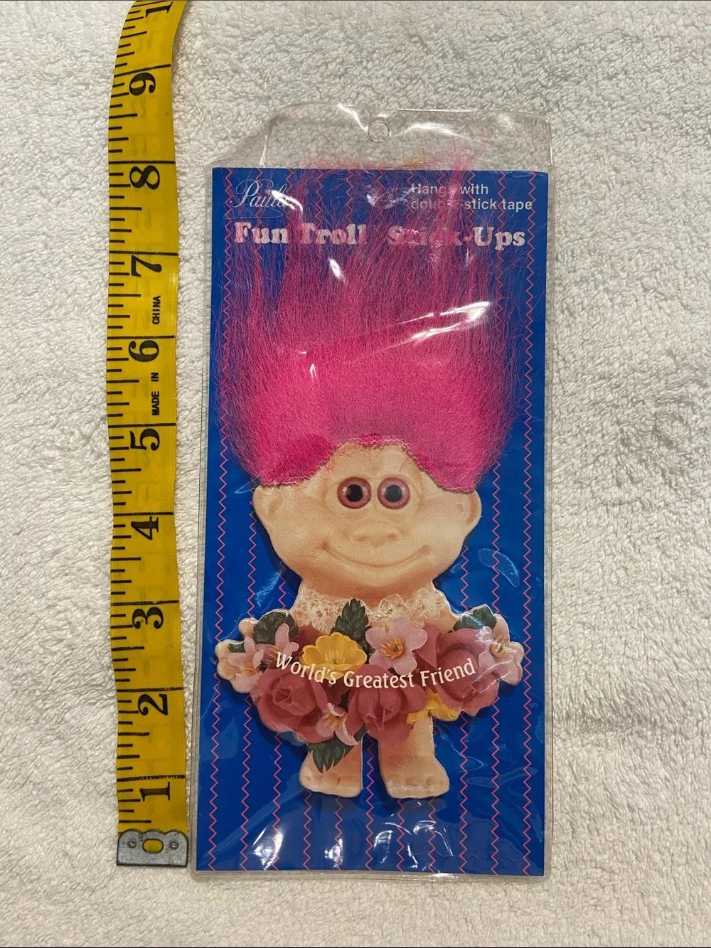 Vintage 1992 Troll cardboard card decor